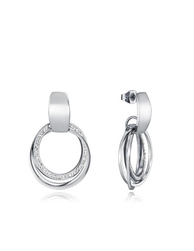 Pendientes Viceroy Fashion de acero de anillas y circonitas para mujer