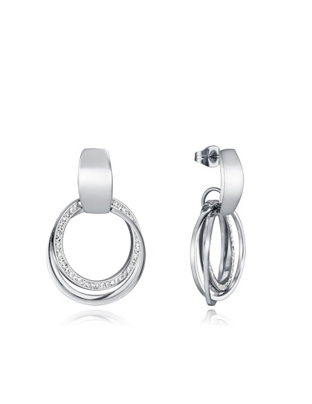 Pendientes Viceroy Fashion de acero de anillas y circonitas para mujer