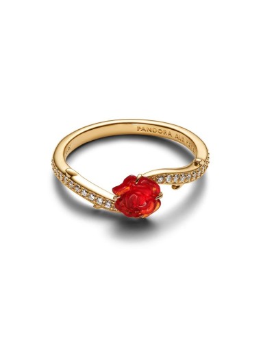 Anillo Rosa Encantada Disney – Baño de oro 14 k con Rosa Murano Beauty and the Beast