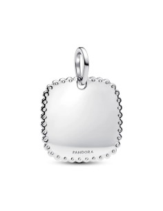 Colgante cuadrado grabable en plata de ley con circonitas – personalizable 2