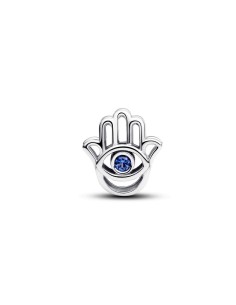 Charm Mano de Fátima en plata de ley con cristales azules – símbolo de protección 2