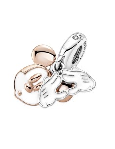 Charm Colgante Doble en plata de ley y con un recubrimiento en oro rosa de 14k Mickey Mouse de Disney 2