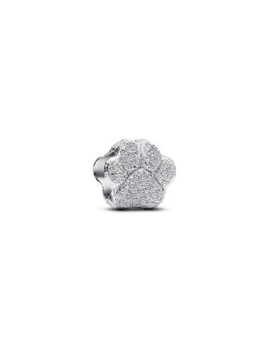 Mini charm huella texturada en plata de ley – símbolo de amor por las mascotas
