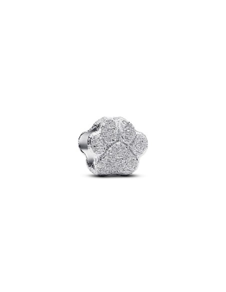 Mini charm huella texturada en plata de ley – símbolo de amor por las mascotas