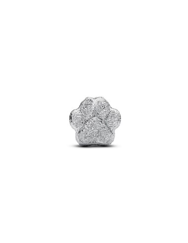 Mini charm huella texturada en plata de ley – símbolo de amor por las mascotas