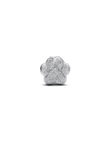 Mini charm huella texturada en plata de ley – símbolo de amor por las mascotas