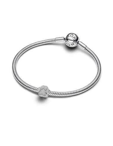 Mini charm huella texturada en plata de ley – símbolo de amor por las mascotas
