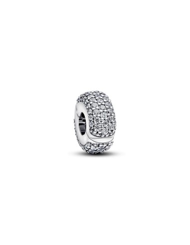 Clip Pavé en plata de ley con circonitas – centro de brillo para tu pulsera
