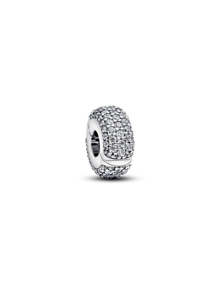 Clip Pavé en plata de ley con circonitas – centro de brillo para tu pulsera