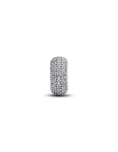 Clip Pavé en plata de ley con circonitas – centro de brillo para tu pulsera