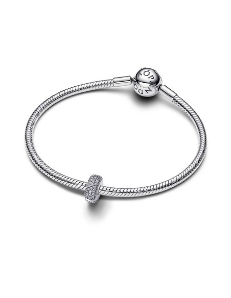 Clip Pavé en plata de ley con circonitas – centro de brillo para tu pulsera