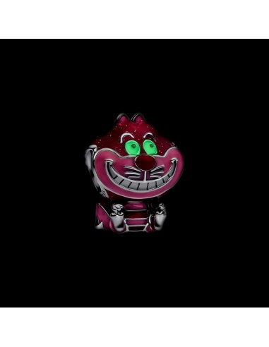 Charm Gato de Cheshire Disney en plata de ley – esmalte brillante y ojos fosforescentes