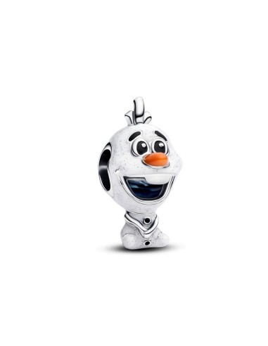Charm Olaf de Frozen Disney – plata de ley esmaltada con encanto invernal