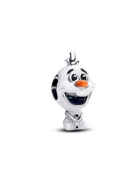 Charm Olaf de Frozen Disney – plata de ley esmaltada con encanto invernal