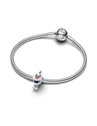 Charm Olaf de Frozen Disney – plata de ley esmaltada con encanto invernal