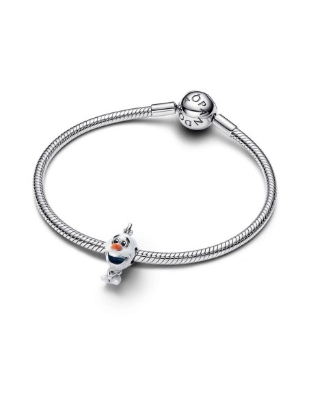 Charm Olaf de Frozen Disney – plata de ley esmaltada con encanto invernal
