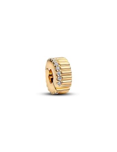 Clip Ribeteado con baño electrolítico de oro 14 k con circonitas – funcional y brillante