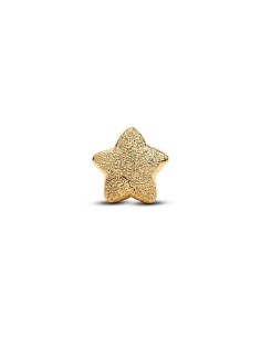 Mini charm estrella texturada en baño de oro 14 k – símbolo de brillo interior