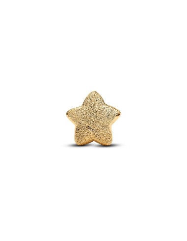 Mini charm estrella texturada en baño de oro 14 k – símbolo de brillo interior