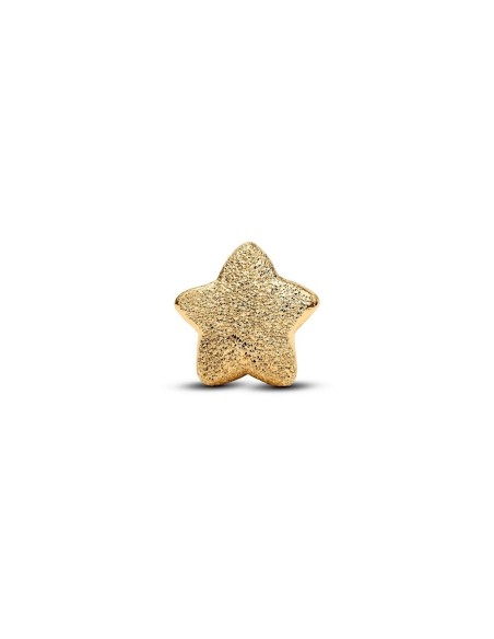Mini charm estrella texturada en baño de oro 14 k – símbolo de brillo interior
