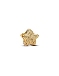Mini charm estrella texturada en baño de oro 14 k – símbolo de brillo interior 2