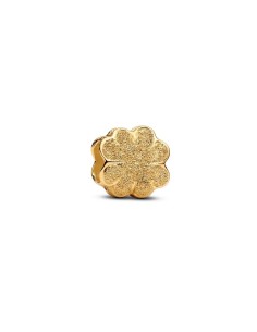 Mini charm trébol texturado con baño electrolítico de oro 14 k – símbolo de buena fortuna