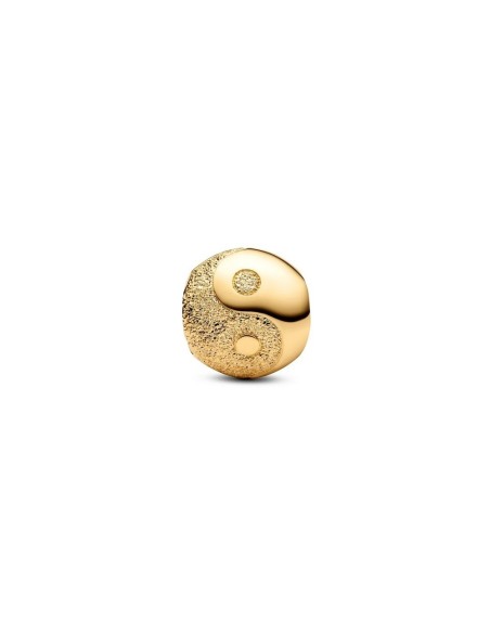 Mini charm Yin y Yang texturado con baño electrolítico de oro 14 k – símbolo de equilibrio