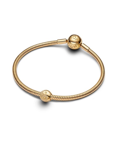 Mini charm Yin y Yang texturado con baño electrolítico de oro 14 k – símbolo de equilibrio