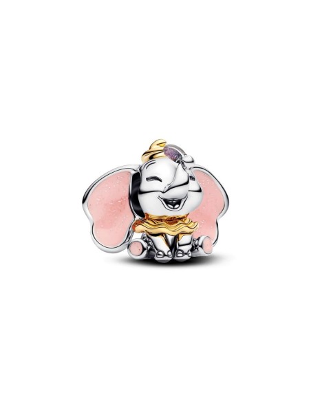 Charm Disney Dumbo en plata de ley y baño electrolítico de oro 14 k – símbolo de coraje y autenticidad