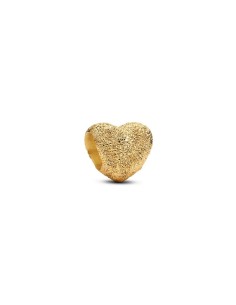 Mini charm corazón texturado con baño electrolítico de oro 14 k – “nuevo lenguaje del amor”
