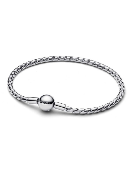 Pulsera Pandora Moments con cadena alada y cierre circular en plata 925