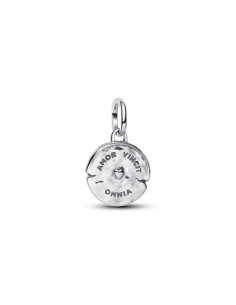 Mini talismán corazón en plata de ley con circonita – "Amor lo conquista todo" 2