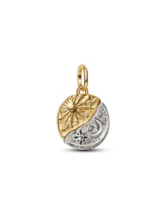 Talisman Sol y Luna en plata y oro con “Ad Astra Per Aspera” — biselado simbólico