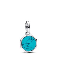 Charm Mini Medallón Grabable Pandora ME en plata de ley Azul Turquesa 
