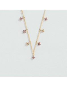 Collar corto Beloved Rosa / Oro – Plata de ley bañada en oro 18 k con flores – Ref. 02690232‑315‑TU