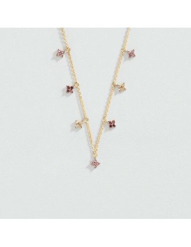 Collar corto Beloved Rosa / Oro – Plata de ley bañada en oro 18 k con flores – Ref. 02690232‑315‑TU