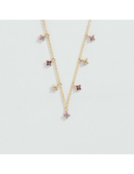 Collar corto Beloved Rosa / Oro – Plata de ley bañada en oro 18 k con flores – Ref. 02690232‑315‑TU