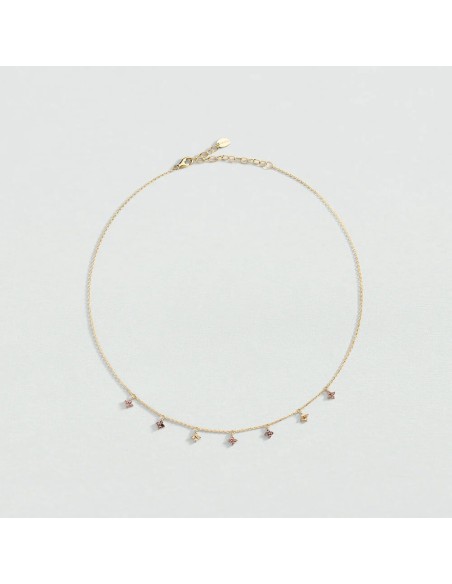 Collar corto Beloved Rosa / Oro – Plata de ley bañada en oro 18 k con flores – Ref. 02690232‑315‑TU