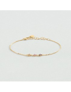 Pulsera de cadena Beloved Rosa / Oro – Plata de ley bañada en oro con gemas florales – Ref. 02490153‑315‑TU 2