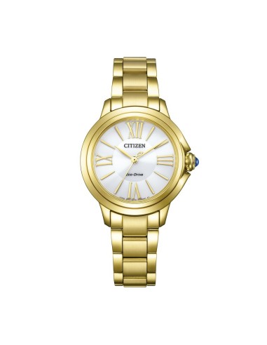 Citizen L Ceci EM1162‑52A Eco‑Drive 31.5 mm Dorado – Esfera Blanca y Correa de Acero