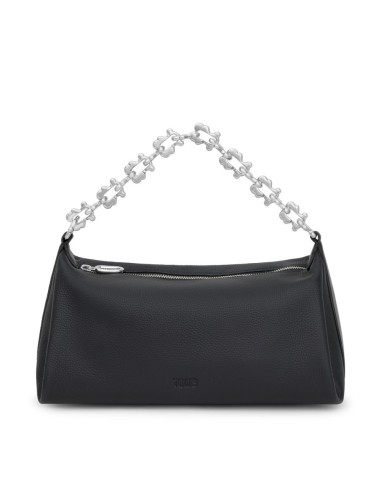 Bolso Bandolera TOUS Fold Chain Negro – Piel LWG 18×34 cm