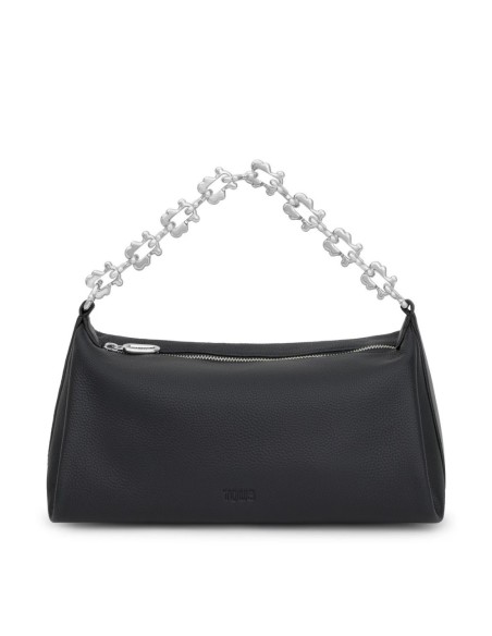 Bolso Bandolera TOUS Fold Chain Negro – Piel LWG 18×34 cm