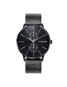Reloj Viceroy de Hombre brazalete de malla milanesa de acero e ip negro  
