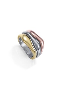 Anillo Viceroy Fashion de acero tricolor para mujer – diseño fluido