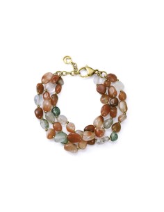 Pulsera Viceroy Fashion de piedras naturales multicolor y acero dorado 2
