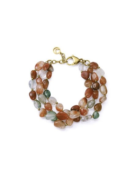 Pulsera Viceroy Fashion de piedras naturales multicolor y acero dorado