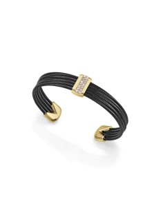 Pulsera Viceroy Fashion de acero negro y dorado con circonitas