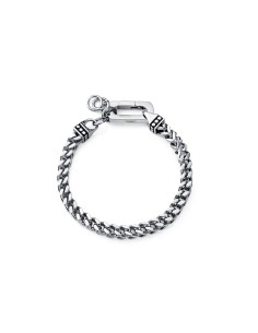 Pulsera Viceroy Fashion de acero plateado con eslabones y detalles negros