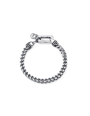 Pulsera Viceroy Fashion de acero plateado con eslabones y detalles negros