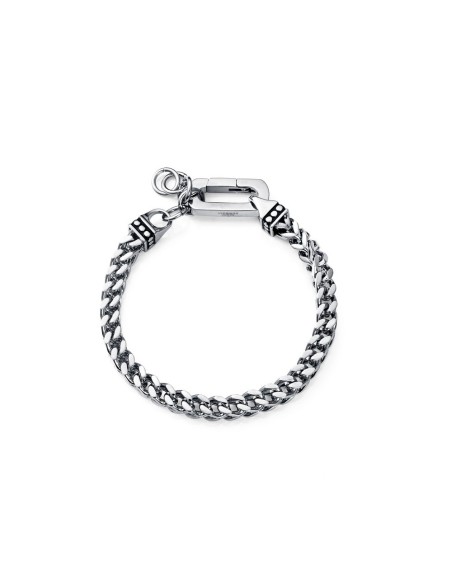 Pulsera Viceroy Fashion de acero plateado con eslabones y detalles negros